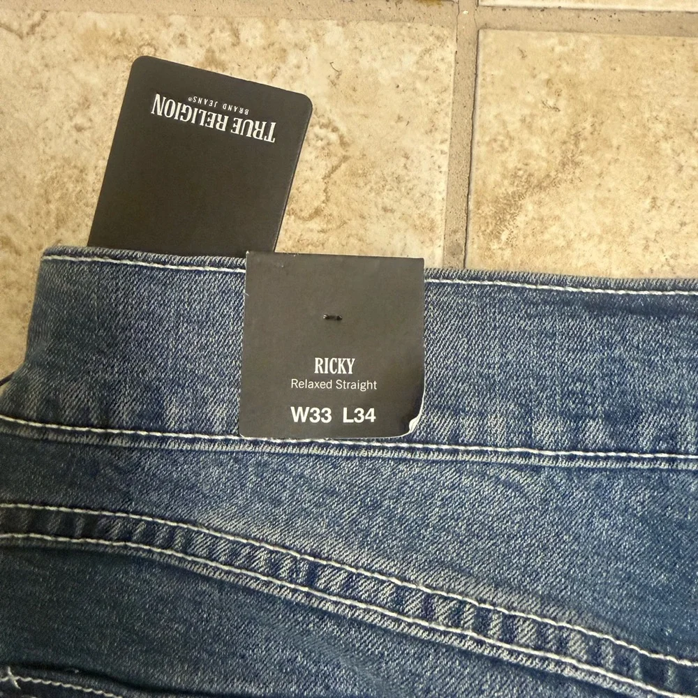 True Religion Men's Classic Blue Straight Jeans